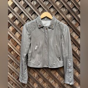 Doma Grey Leather Jacket